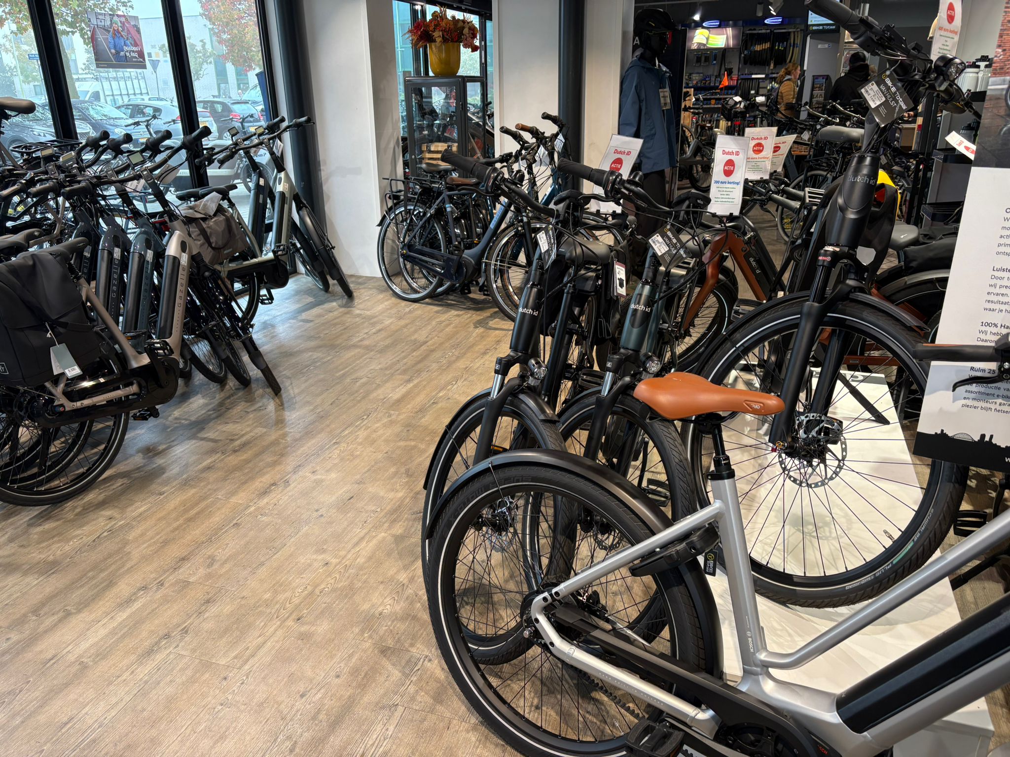 a room with many bicycles in it